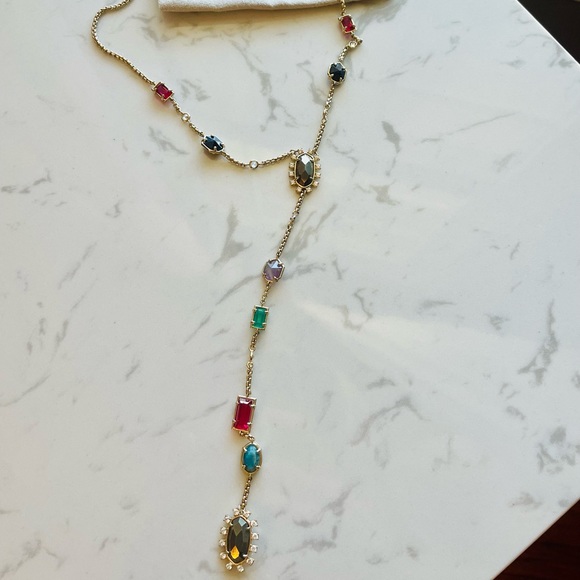 SOLD Kendra Scott Multicolor Y Necklace with Drawstring Bag - Picture 2 of 11